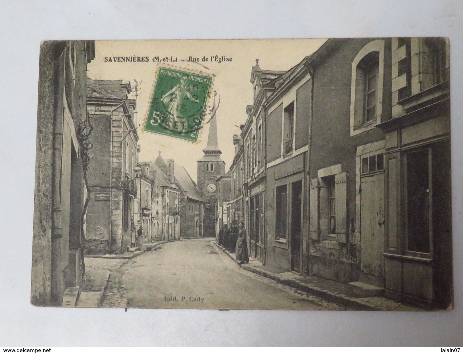 C. P. A. : 49 SAVENNIERES : Rue De L'Eglise, Animé, Timbre En 1913 - Autres & Non Classés