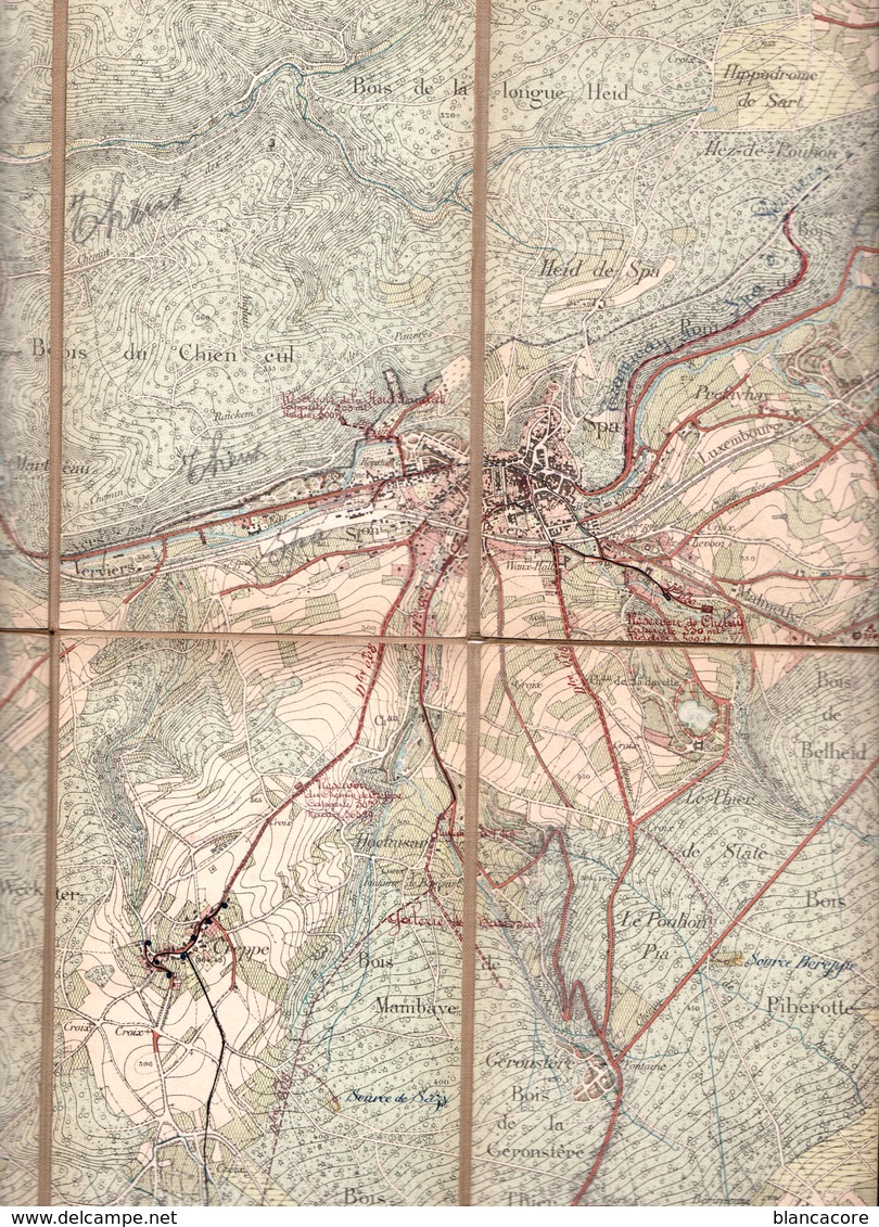 SPA Vers 1900 + La Reid Creppe Theux Polleur - Carte Geographique
