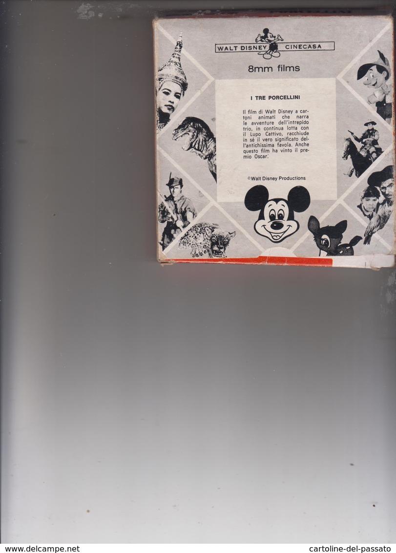 Walt Disney Film Super 8 Mm Film Office " I Tre Porcellini - Filme: 35mm - 16mm - 9,5+8+S8mm