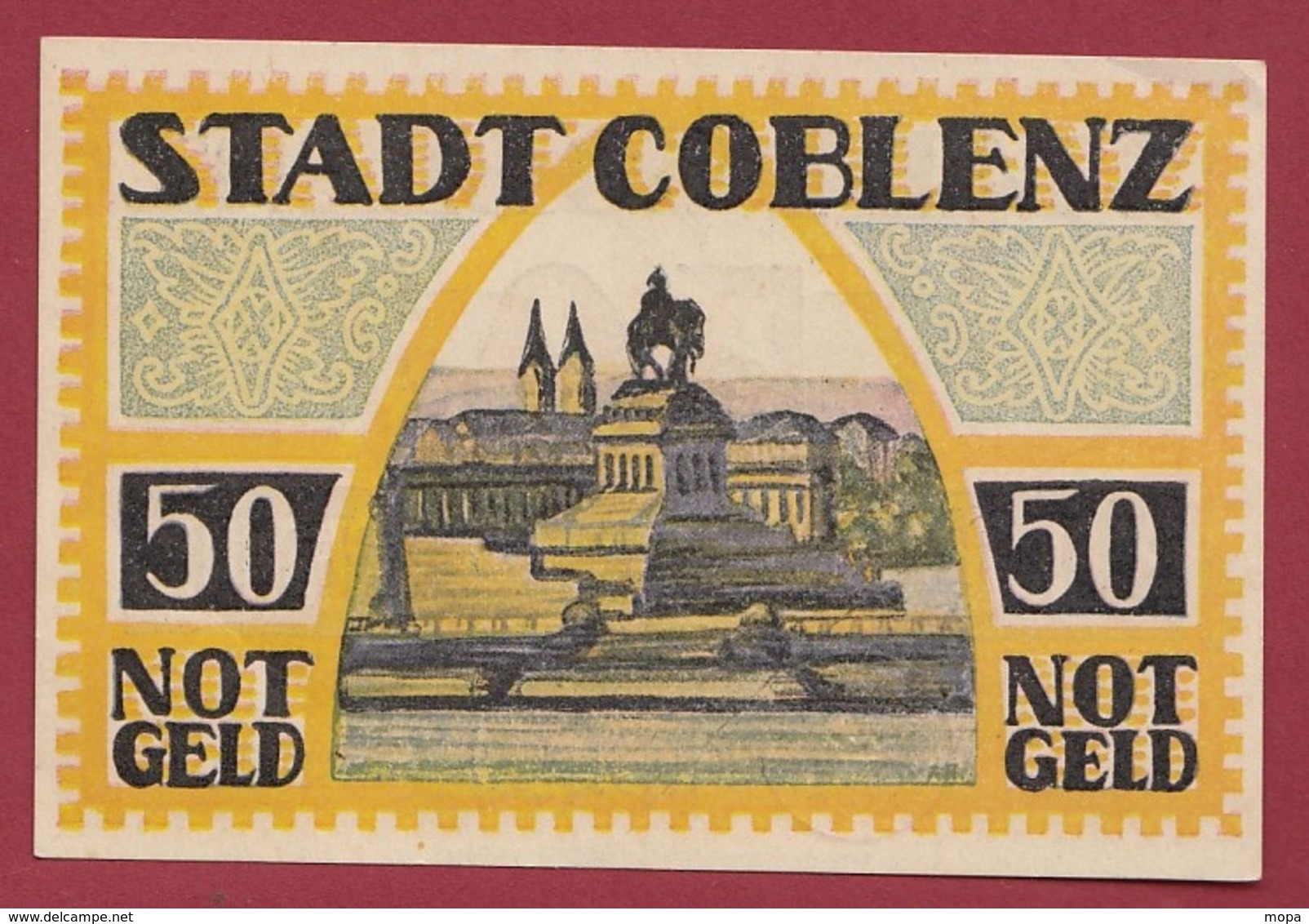 Allemagne 1 Notgeld 50 Pfenning Stadt Coblenz Dans L 'état   Lot N °4403 - Collezioni