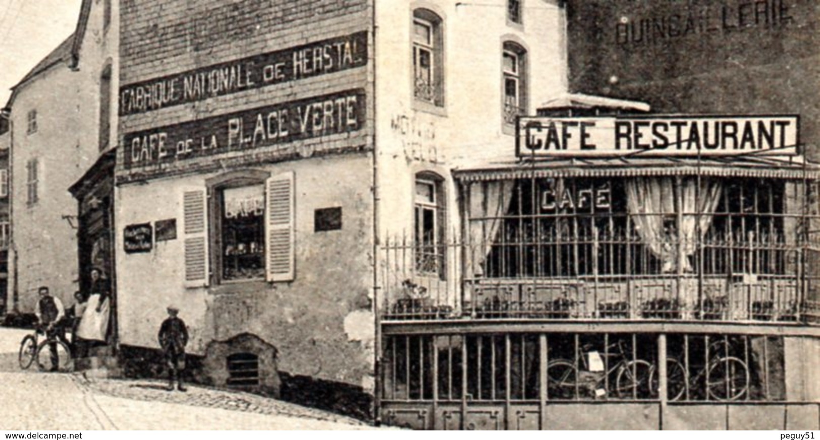 Virton. Grand'Rue. Au Bon Marché Delhaize Frères. Café De La Place Verte. Café-Restaurant.Dépôt Vélos. Censure 1916 - Virton