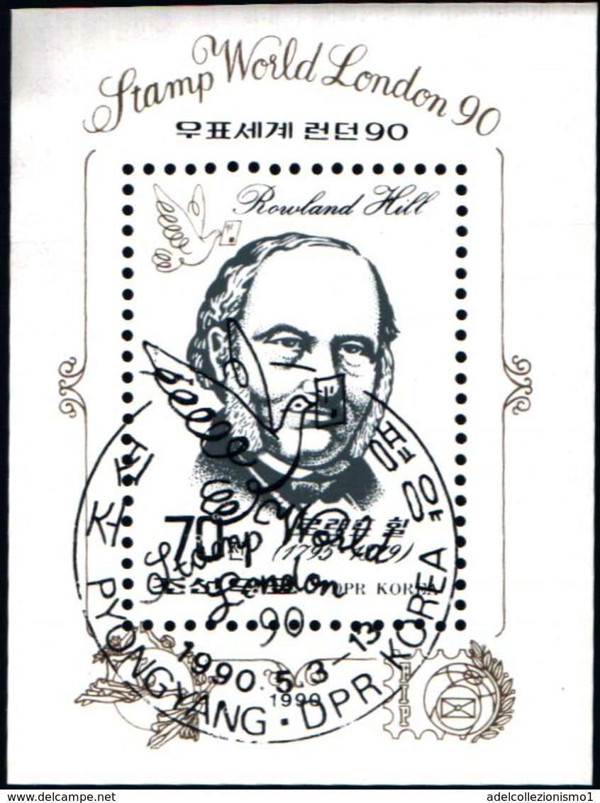 6389b) Korea 1990, Block 253, Briefmarken-Ausstellung London, Rowland Hill- USED-USATO - Corea Del Sud