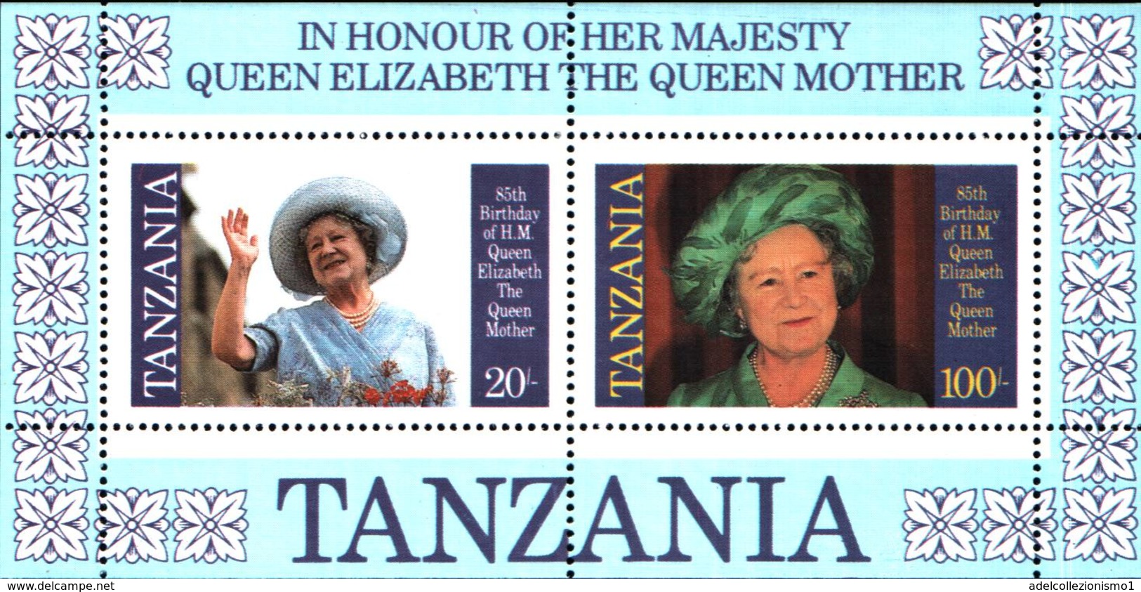 6391b) Tanzania 85 Cumpleaños Reina Madre Año 1985 -BF-MNH** - Tanzania (1964-...)