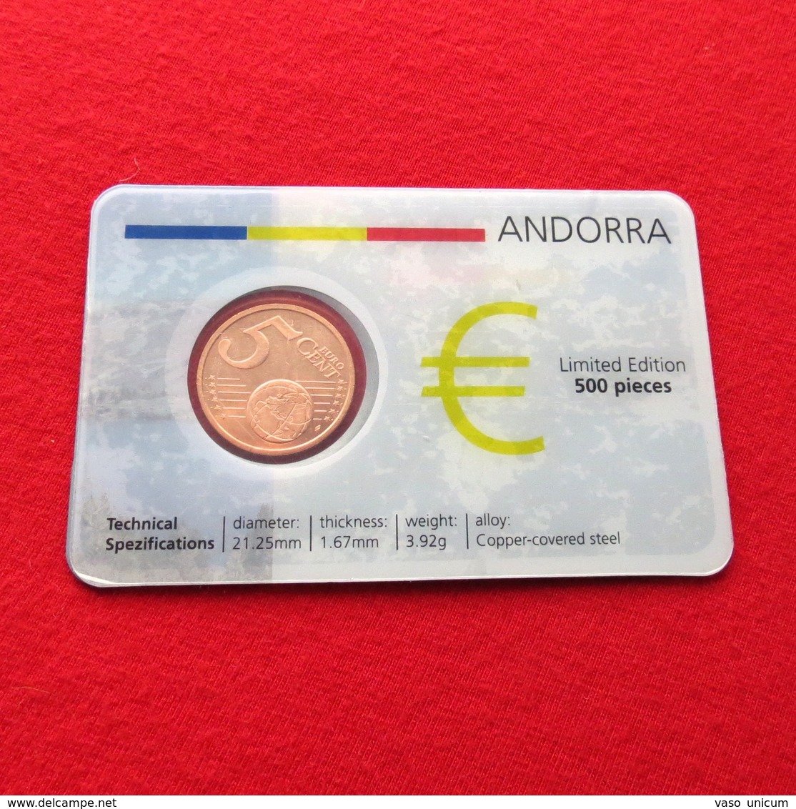 Andorra Blister 5 Cents 2014 Unc - Andorra