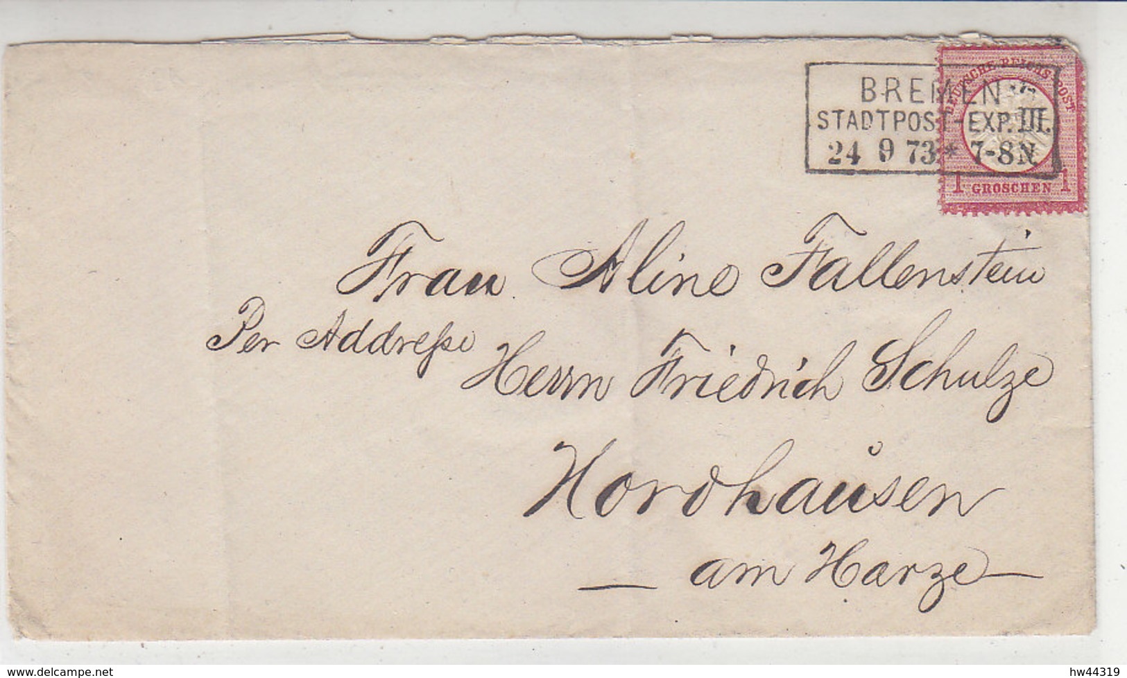 Brief Mit Kastenstempel Aus BREMEN 24.9.73 Nach Nordhausen / Brief War Gefaltet - Covers & Documents