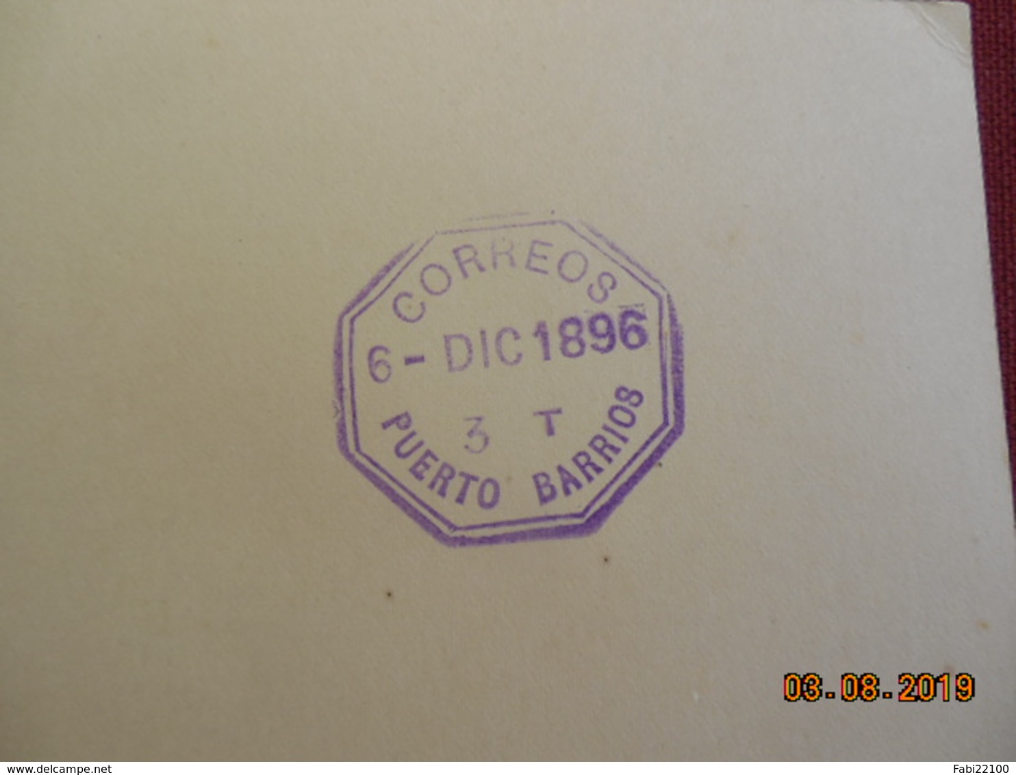 Carte De 1896 De Puerto Barrios - Guatemala