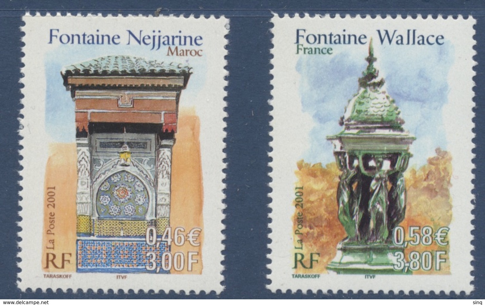 N° 3441 & 3342  France Maroc, Faciale 0,58 € + 0,46 € - Unused Stamps