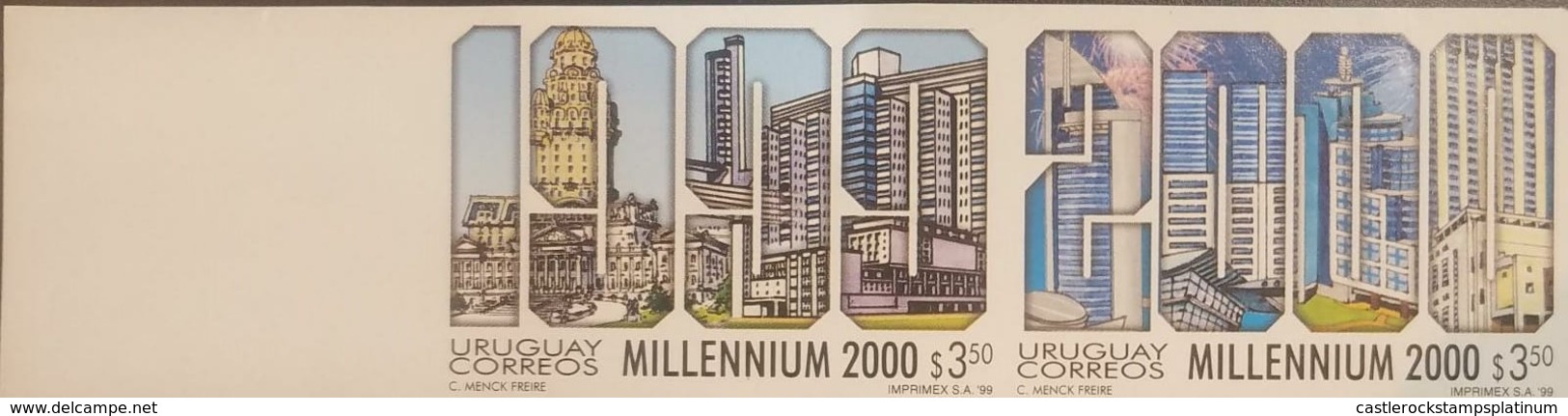 O) 1999 URUGUAY, IMPERFORATED, MILLENIUM - BUILDING -SC 1829-ARCHITECTURE, ,MNH - Uruguay