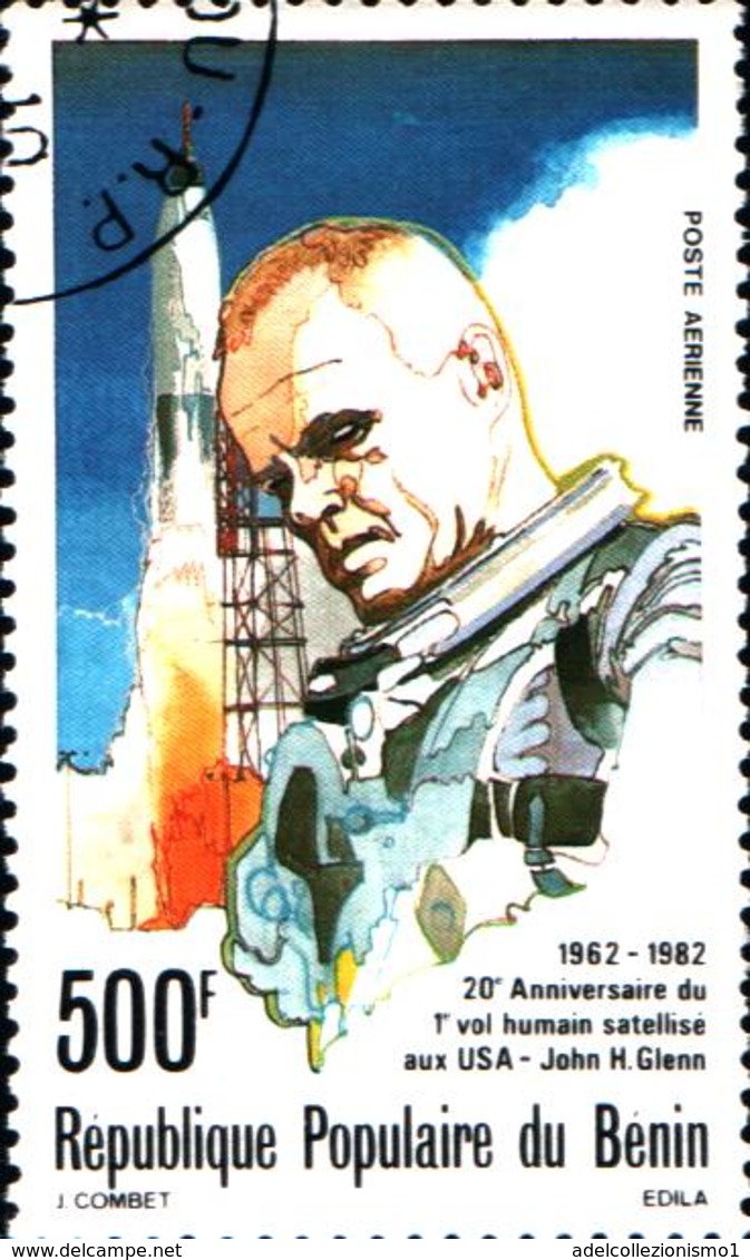 6398b) Benin 1982 278 C298 20th Ann John Glenn's Space Flight Spaziale Rocket   -USATO - Benin - Dahomey (1960-...)