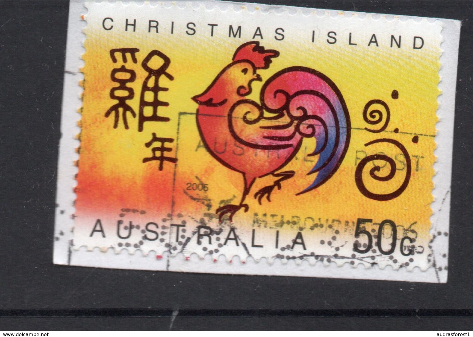 50c Christmas Island Postally Used Stamp On Paper - Christmas Island