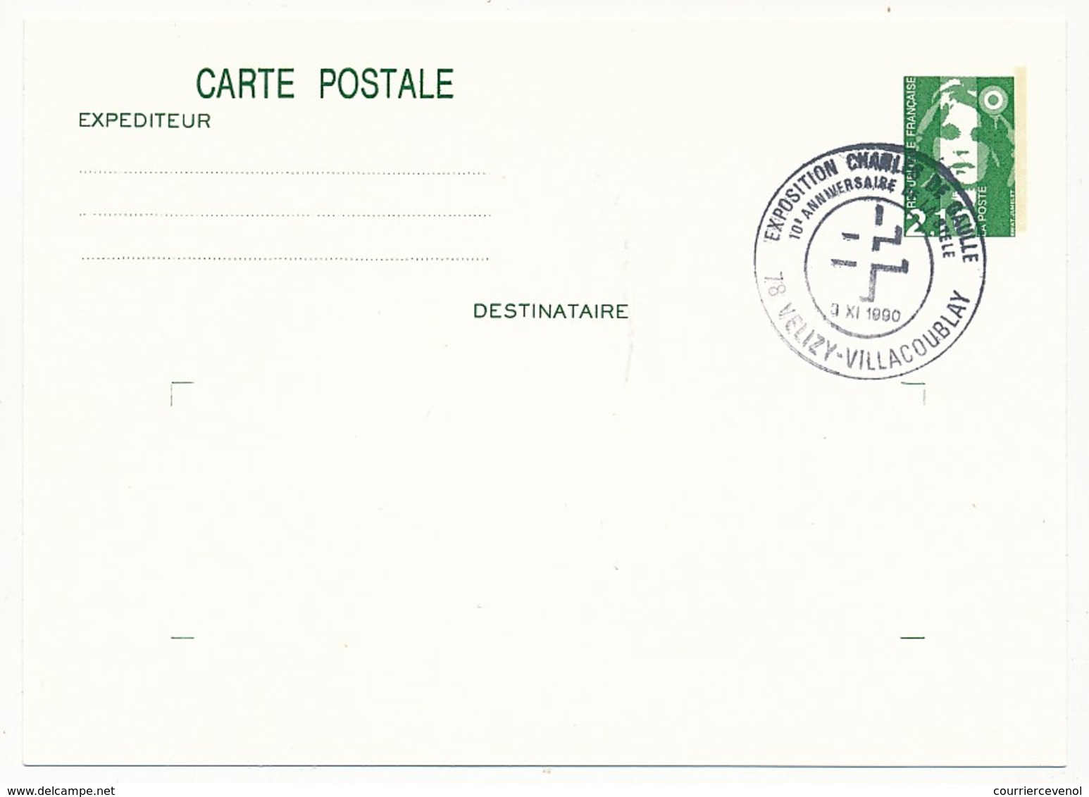 FRANCE - Cachet Commémo. "Exposition Charles De Gaulle" 78 VELIZY-VILLACOUBLAY 3/11/1990 - De Gaulle (General)