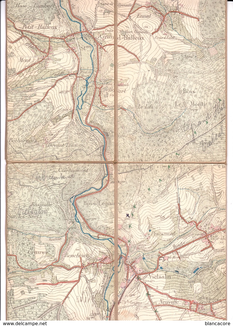 Vielsalm Grand Halleux Wanne Petit Halleux Frontière Avec La Prusse Vers 1900 - Cartes Géographiques