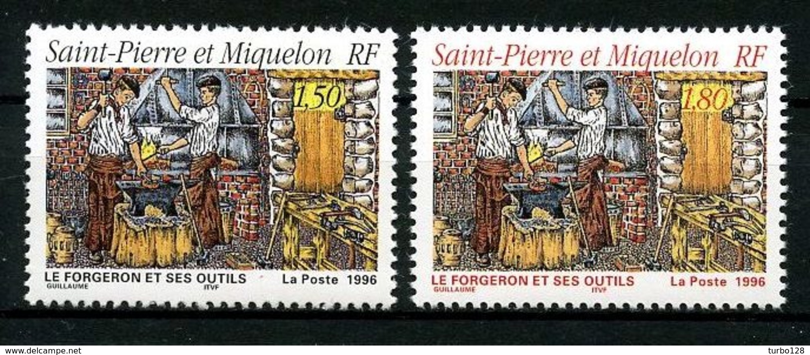 SPM MIQUELON 1996 N° 628/629 ** Neufs MNH Superbes C 1,45 € Métiers Le Forgeron Et Ses Outils Tools - Neufs