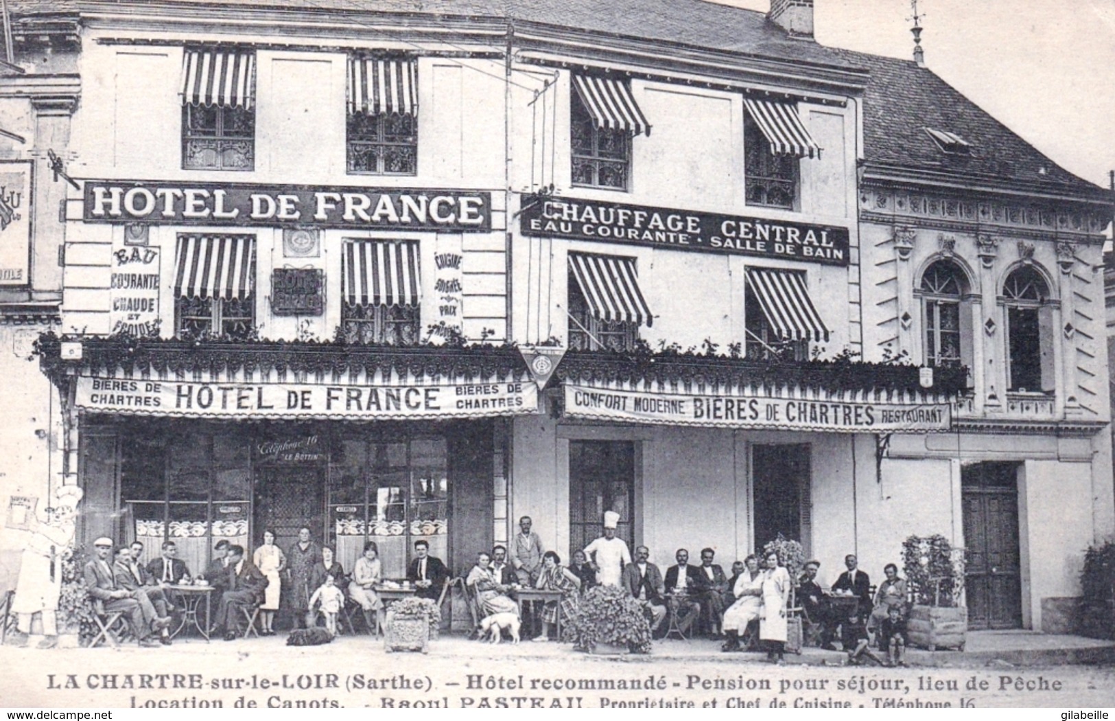 72 - Sarthe -  LA CHARTRE Sur Le LOIR - Hotel De France - Belle Animation - Autres & Non Classés