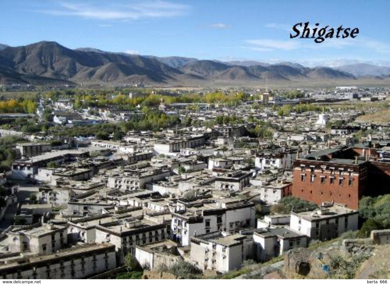 Tibet Shigatse Aerial View New Postcard - Tibet