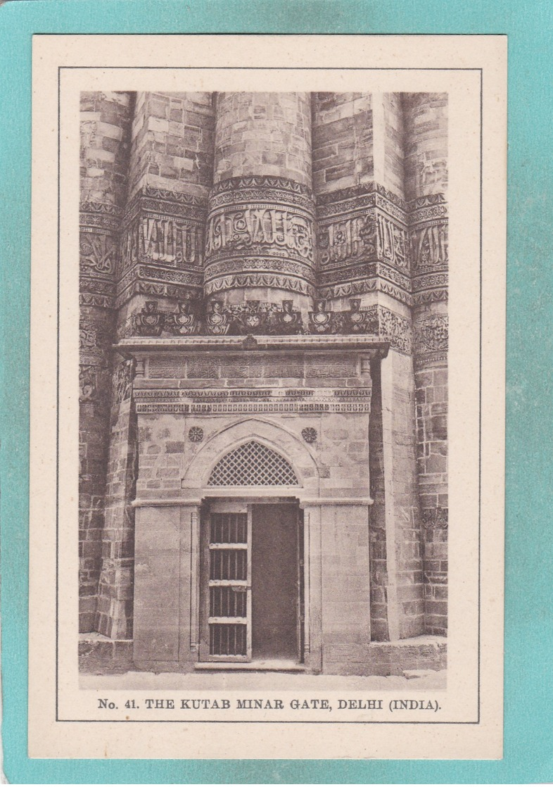 Small Old Postcard Of The Kutab Minar Gate,Delhi, India,S6. - India