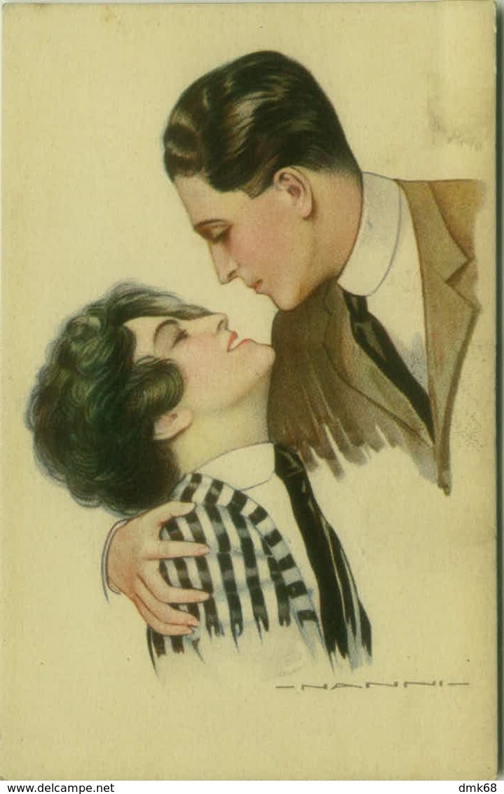 NANNI SIGNED 1910s POSTCARD - COUPLE KISSING - EDIT DELL'ANNA  & GASPERINI - 373-4 (BG436/2) - Nanni