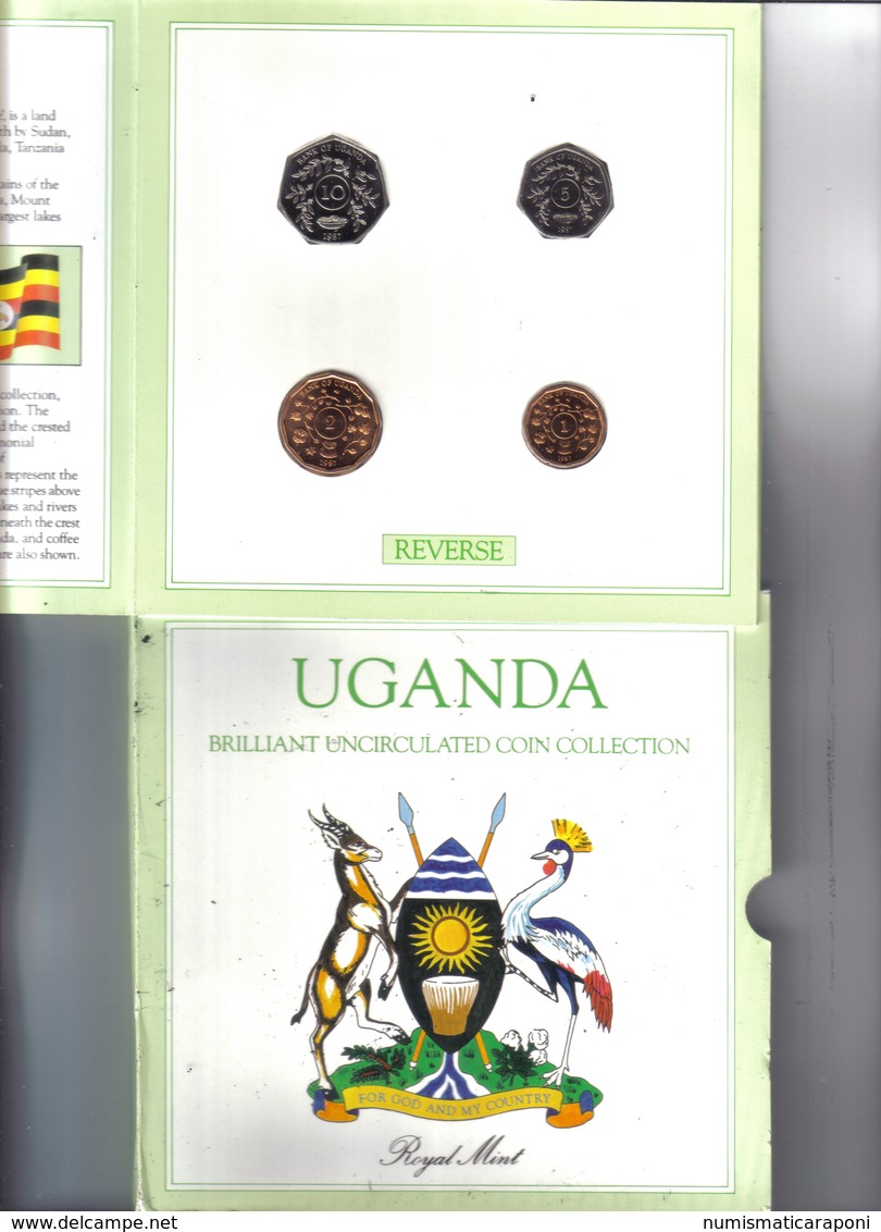 Uganda Brillant Uncirculated Coins Collection 1987 Ufficiale Fdc - Uganda