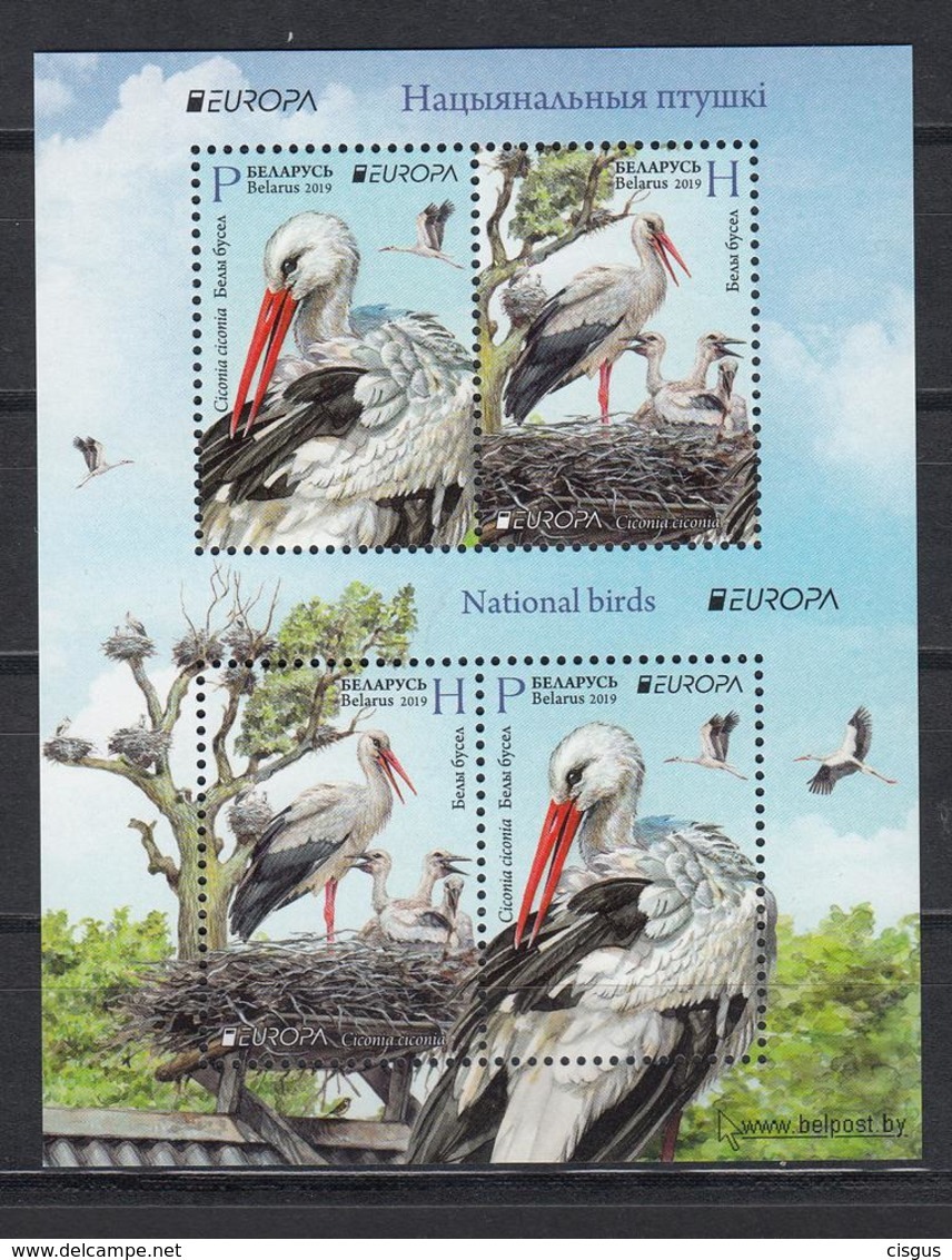 Belarus Weissrussland MNH** 2019 Europe Stamps Birds   Mi 1300-01 Block - Belarus