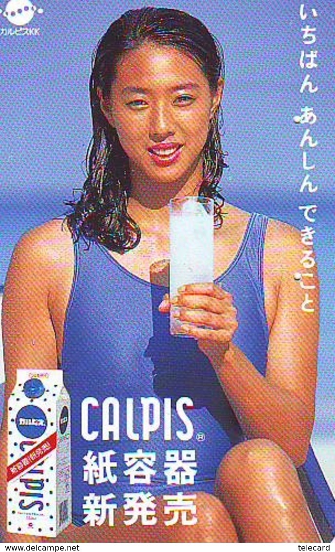 Télécarte Japon * EROTIQUE * CALPIS (6357)  * EROTIC PHONECARD JAPAN * TK * BATHCLOTHES * FEMME SEXY LADY LINGERIE - Mode