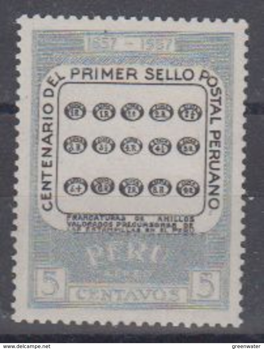 Peru 1957 Centenario Dell Primer Postal Peruano 1v ** Mnh (44015) - Peru