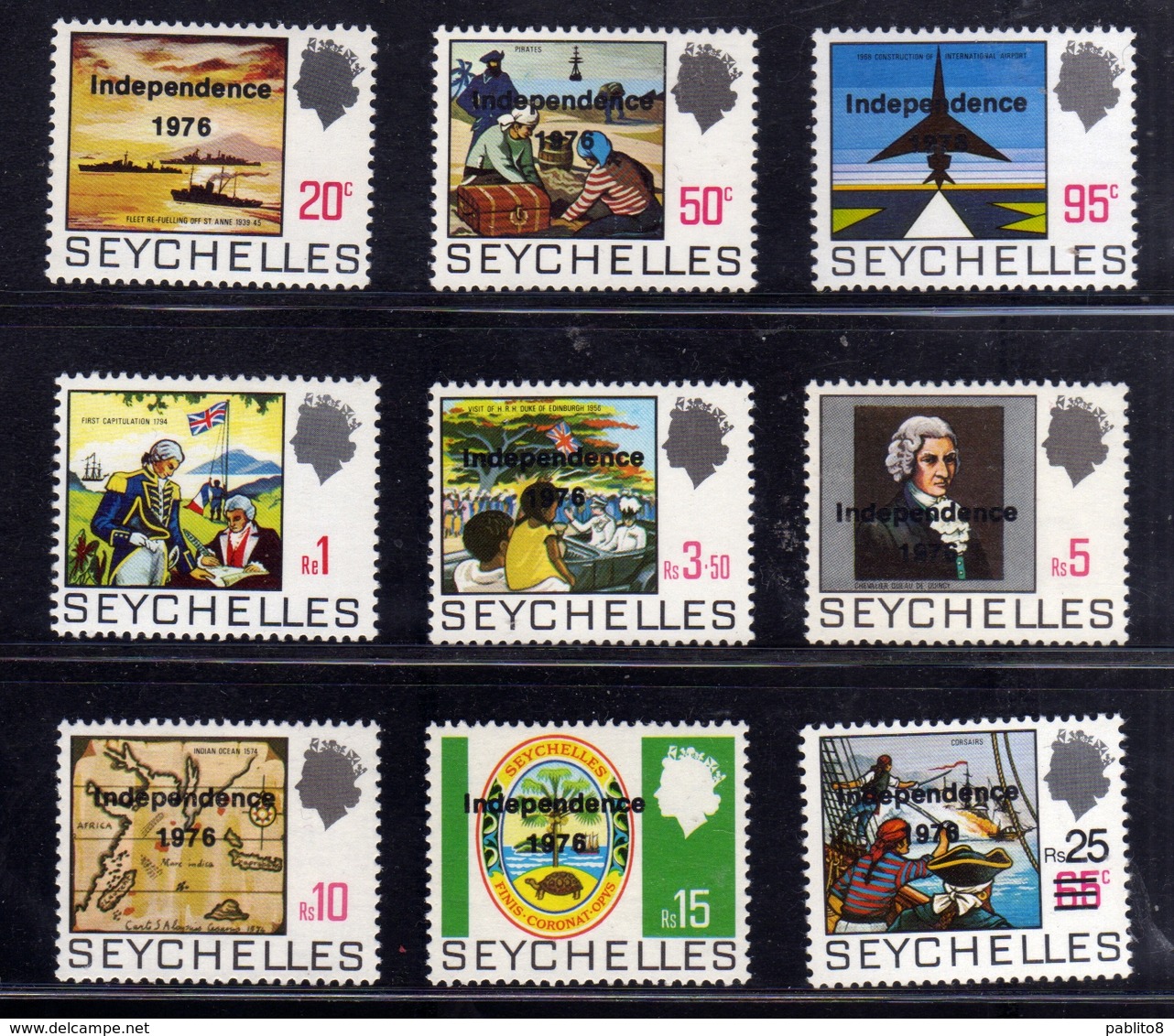 SEYCHELLES 1976 INDEPENDENCE DEFINITIVES INDIPENDENZA COMPLETE SET MNH - Seychelles (1976-...)