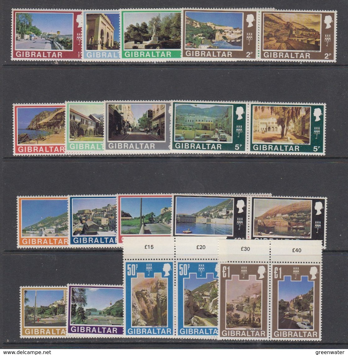 Gibraltar 1971 Definitives / Landscapes 32v  ** Mnh (44018) - Gibraltar