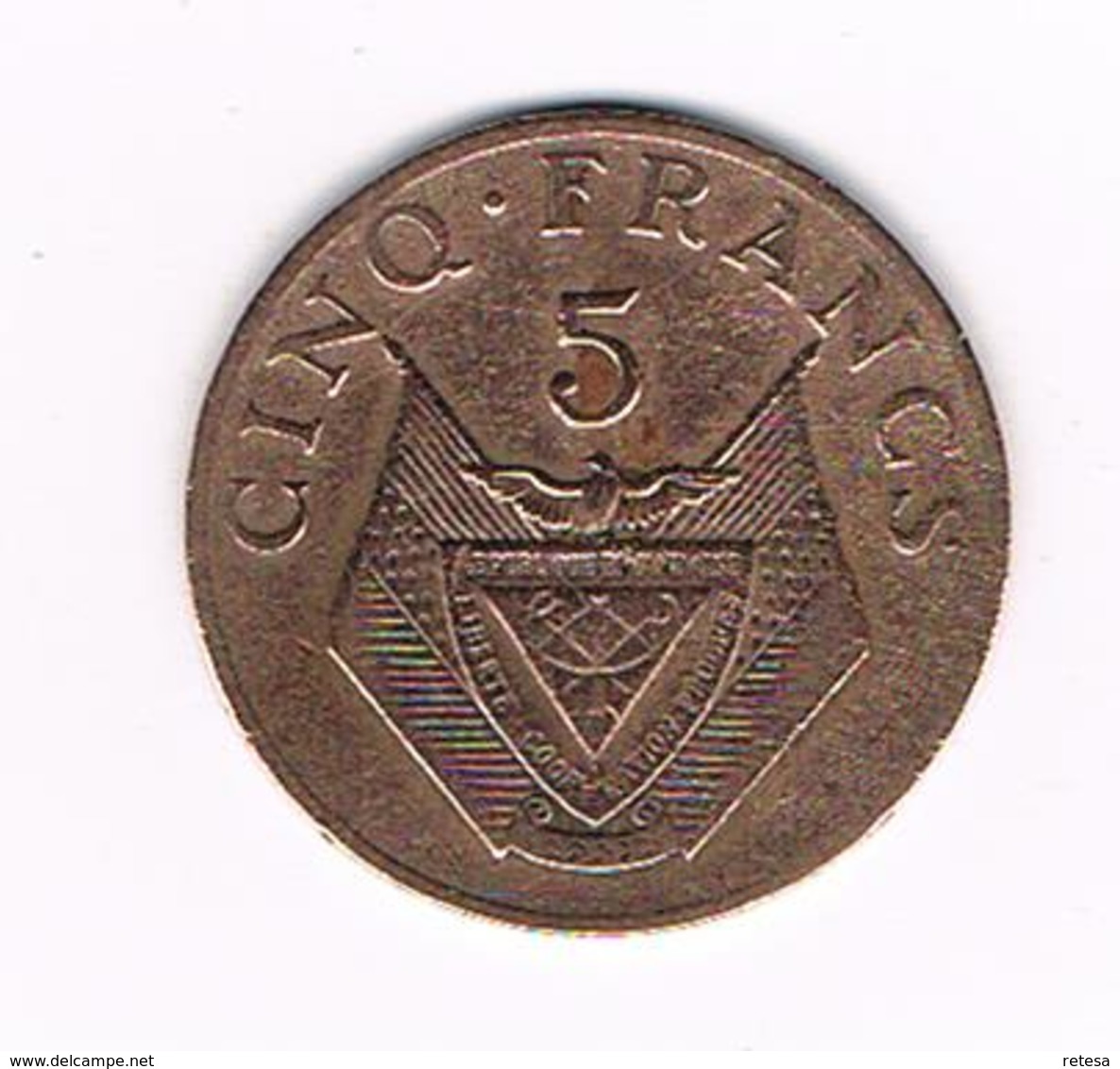 //  RWANDA  5 FRANCS 1977 - Rwanda