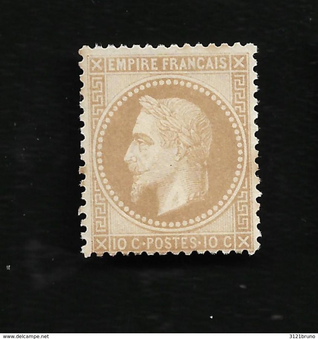 NAPOLEON III 10c Bistre Foncé N 28 Neuf **  Signé  Côte Entre 500 Et 800€ Selon Type A Ou B - 1863-1870 Napoléon III Lauré