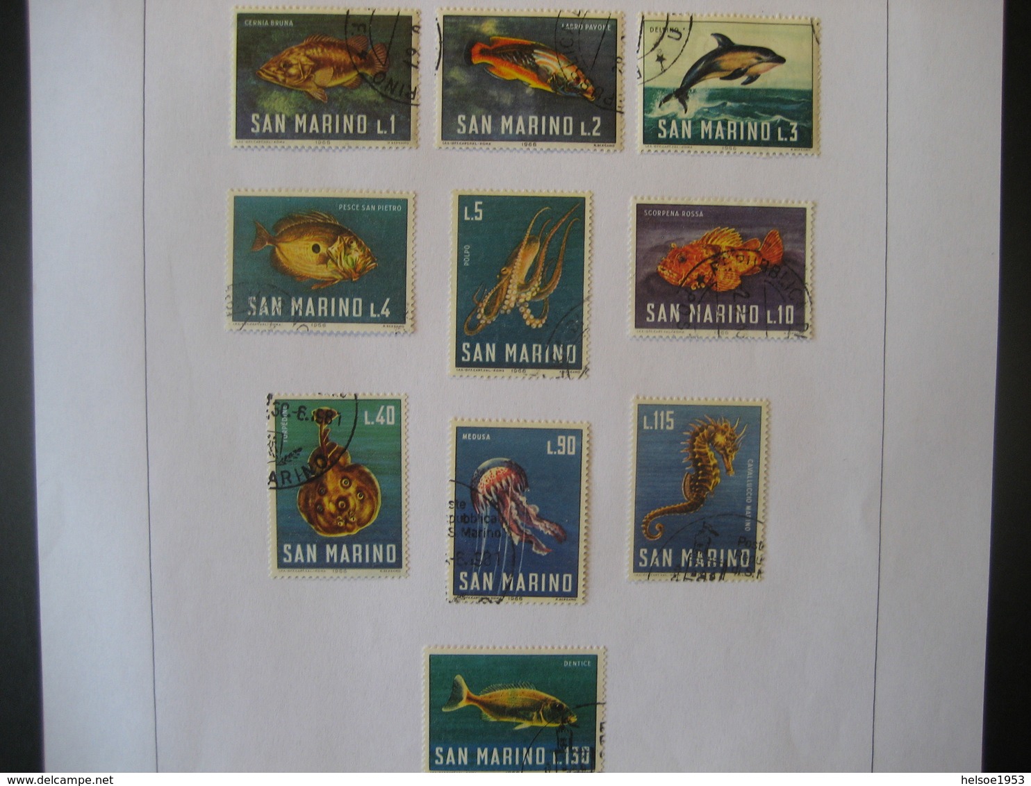 San Marino 1966/79- 2 Blätter Umweltschutz Mi. 1188-1197 Und Meeresfauna Mi. 869-878 - Usati