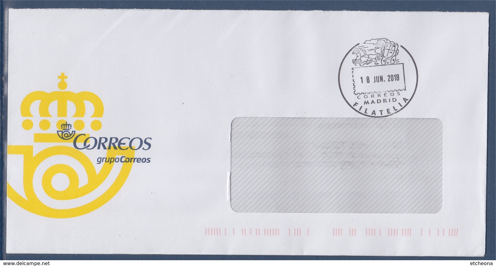 = Enveloppe Franchise Postale Correos, Grupo Correos Madrid 18 Jui. 2018 Filatelia - Vrijstelling Van Portkosten