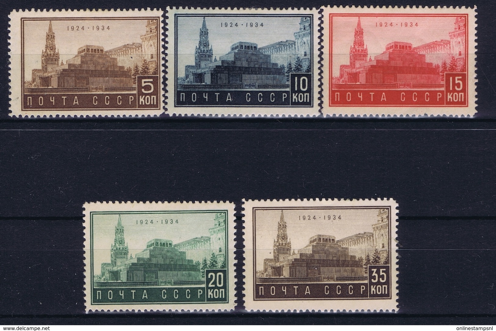 Russia Mi 467 - 471  MH/* Flz/ Charniere 1934 - Nuovi