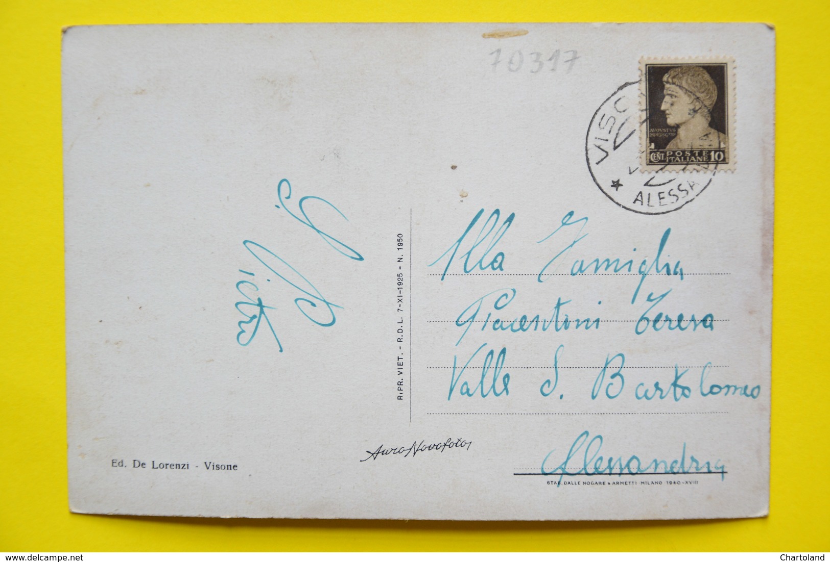 Cartolina Visone La Torre 1930 - Alessandria