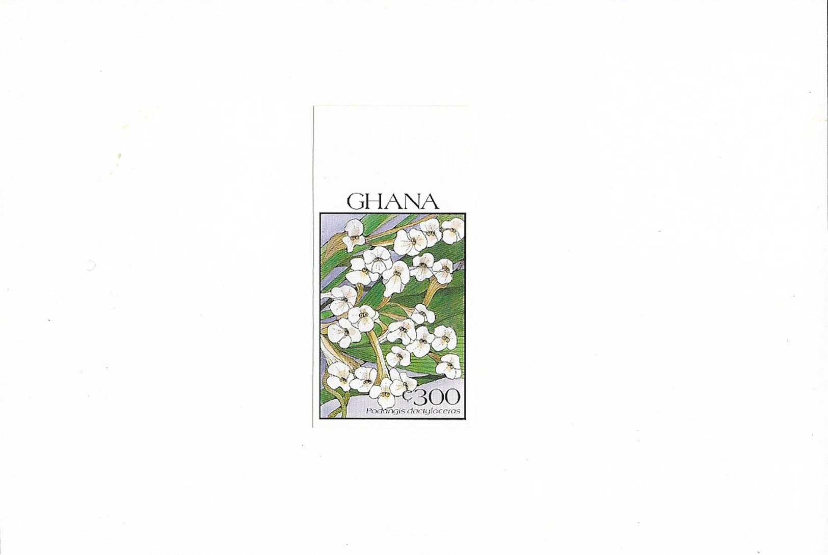 Ref 4 - Ghana 1990 MNH Plants Flowers Orchids Fleurs Orchidées Blumen - Proofs Imperforated Stamps Mounted on Card