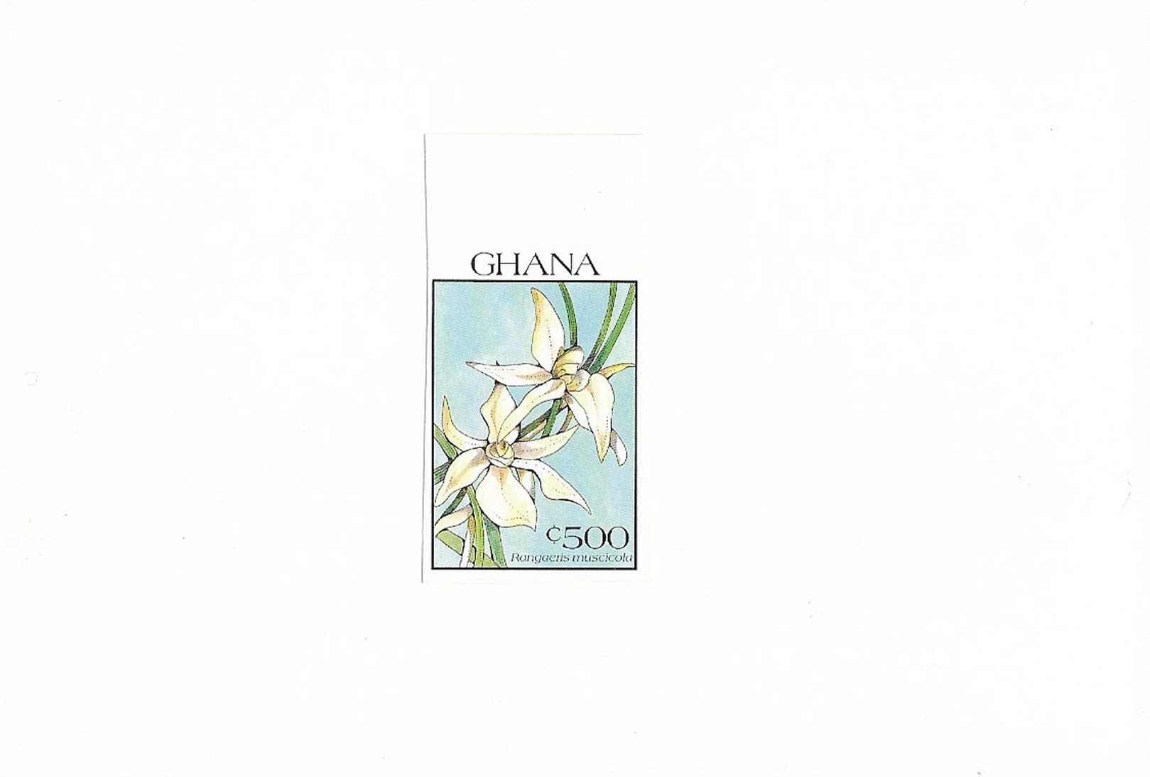 Ref 4 - Ghana 1990 MNH Plants Flowers Orchids Fleurs Orchidées Blumen - Proofs Imperforated Stamps Mounted on Card