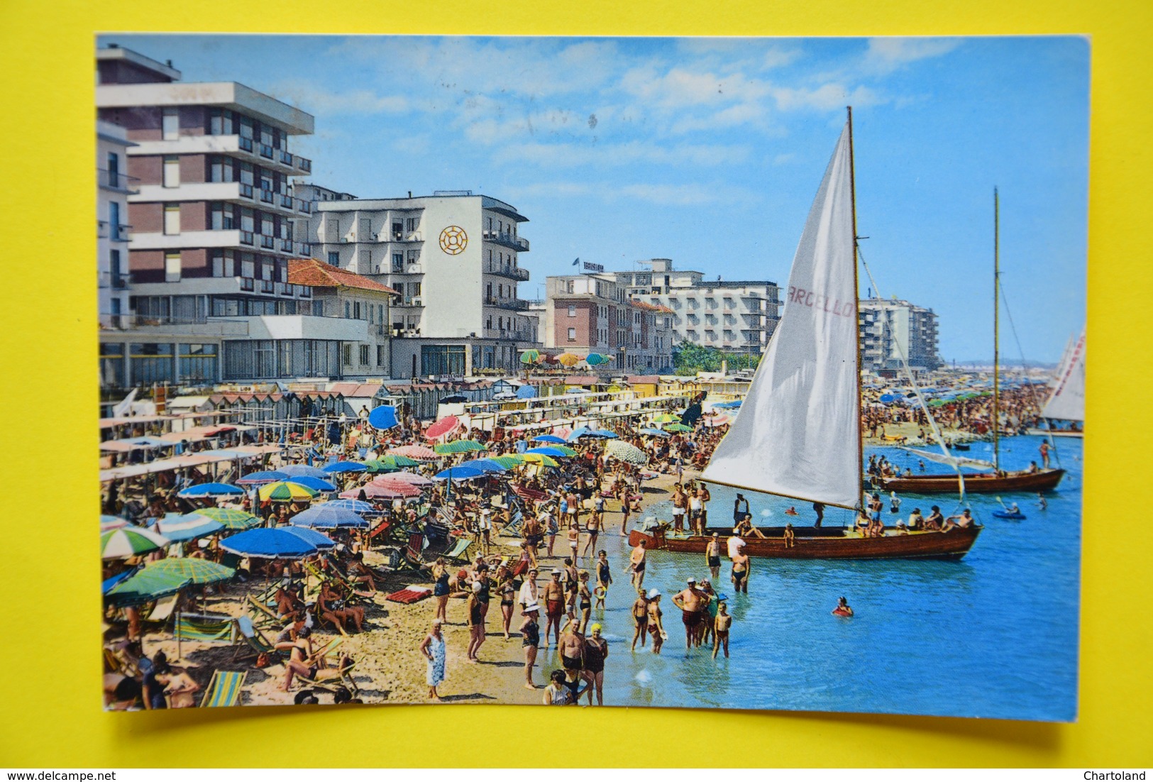 Cartolina Cattolica Grandi Alberghi Spiaggia 1950 - Rimini