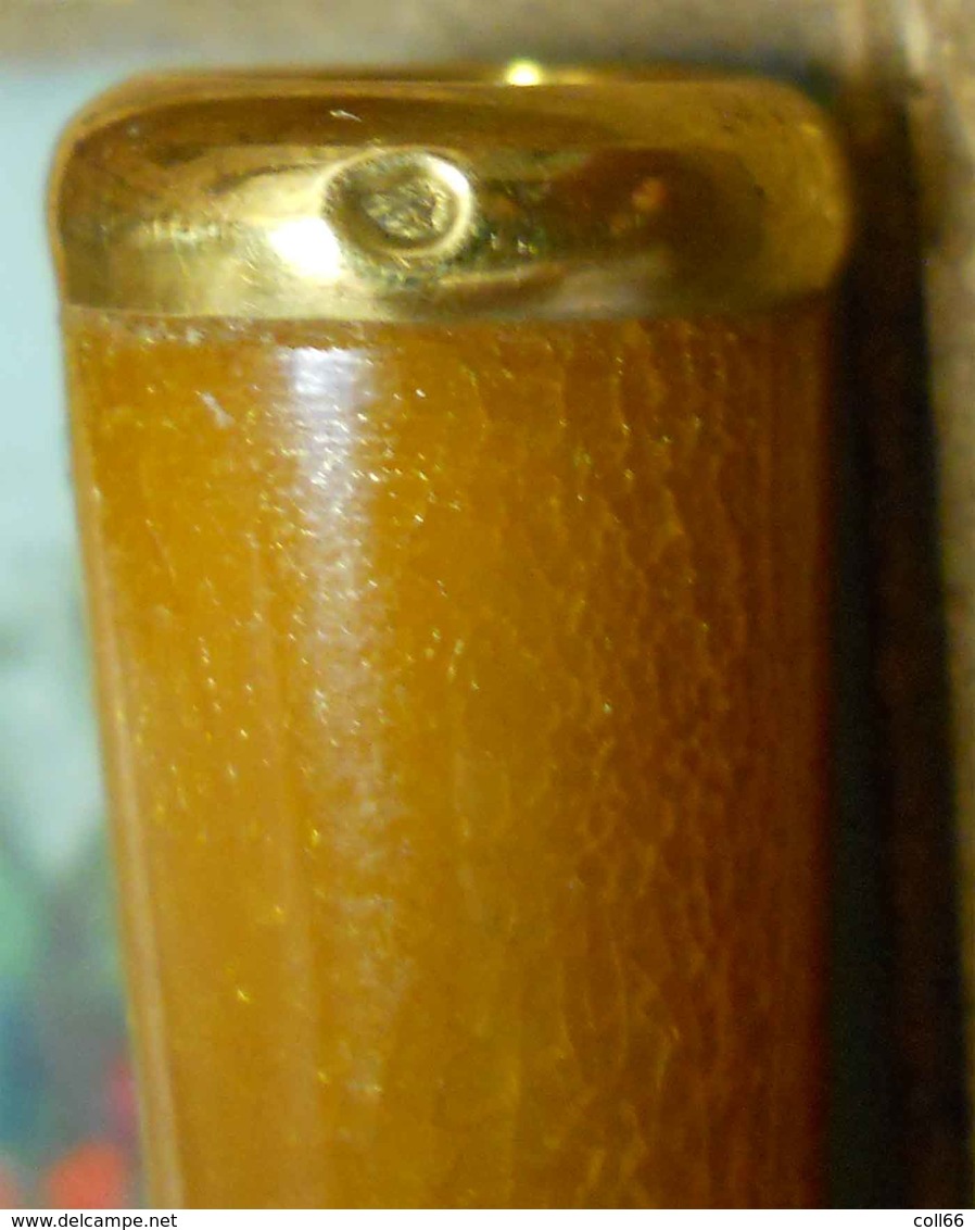 Ancien Fume-cigarettes Cigarette Holder Bague Or Controlé Garanti Et Ambre Pur Et Son étui Long 6cms Diam 1.1 Cms - Fuma Sigarette