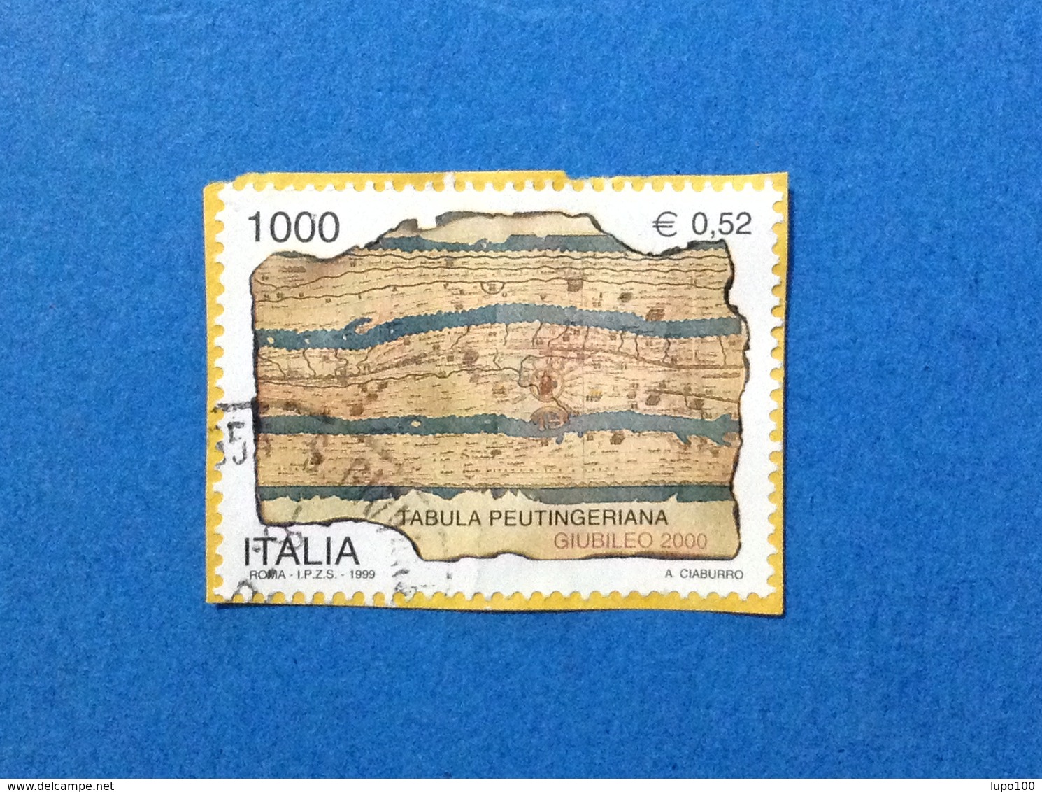 1999 ITALIA FRANCOBOLLO USATO STAMP USED GIUBILEO 2000 TABULA PEUTINGERIANA - - 1991-00: Usati