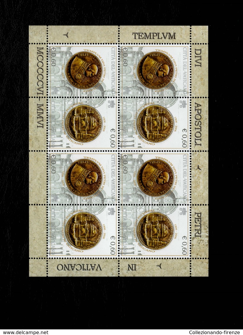 Città Del Vaticano 2006 V Centanario Dell'inizio Della Ricostruzione Della Basilica Di San Pietro MNH** Foglietto - 2001-10:  Nuovi