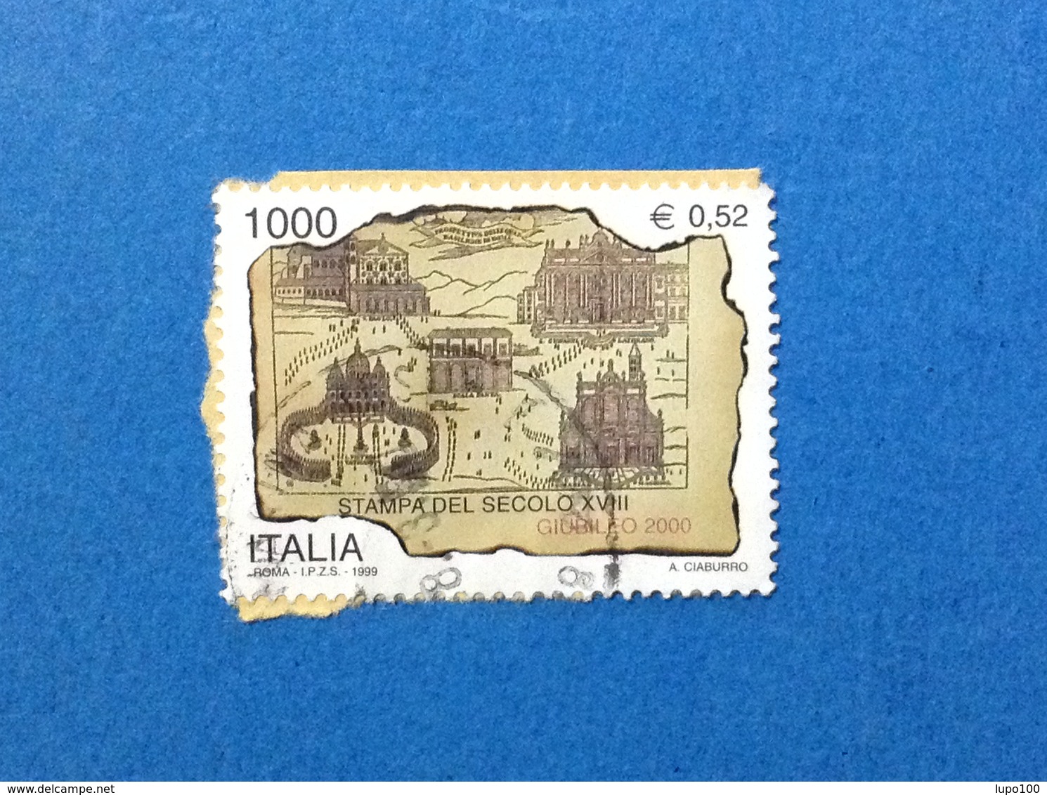 1999 ITALIA FRANCOBOLLO USATO STAMP USED GIUBILEO 2000 STAMPA DEL SECOLO XVIII - - 1991-00: Usati