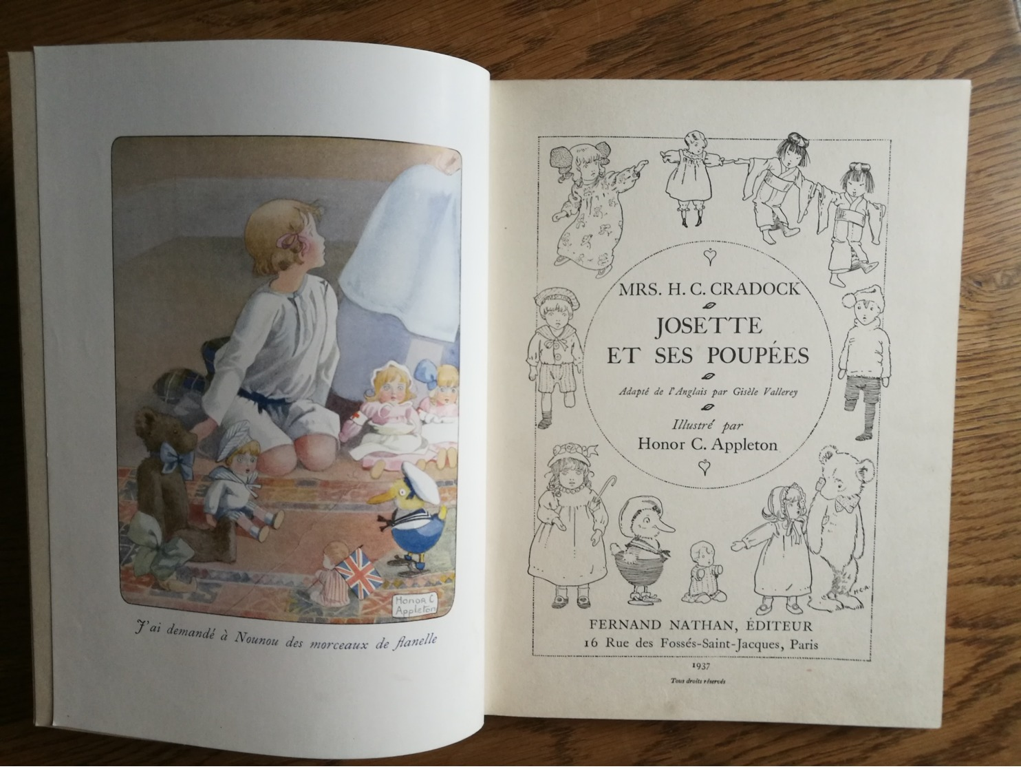 "JOSETTE Et Ses Poupées" De H.C.Cradock Ill H.C. Appleton      Nathan1937 - 1901-1940