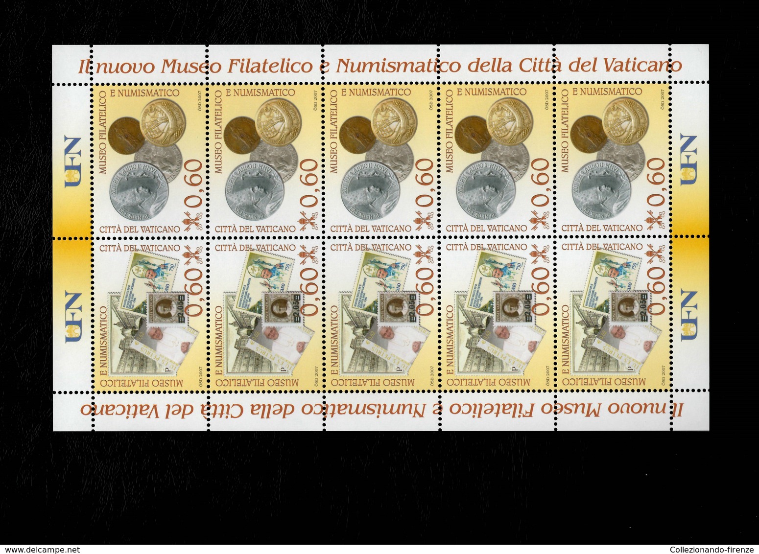 Città Del Vaticano 2007 Nuovo Museo Filatelico E Numismatico MNH** Foglietto - 2001-10:  Nuovi