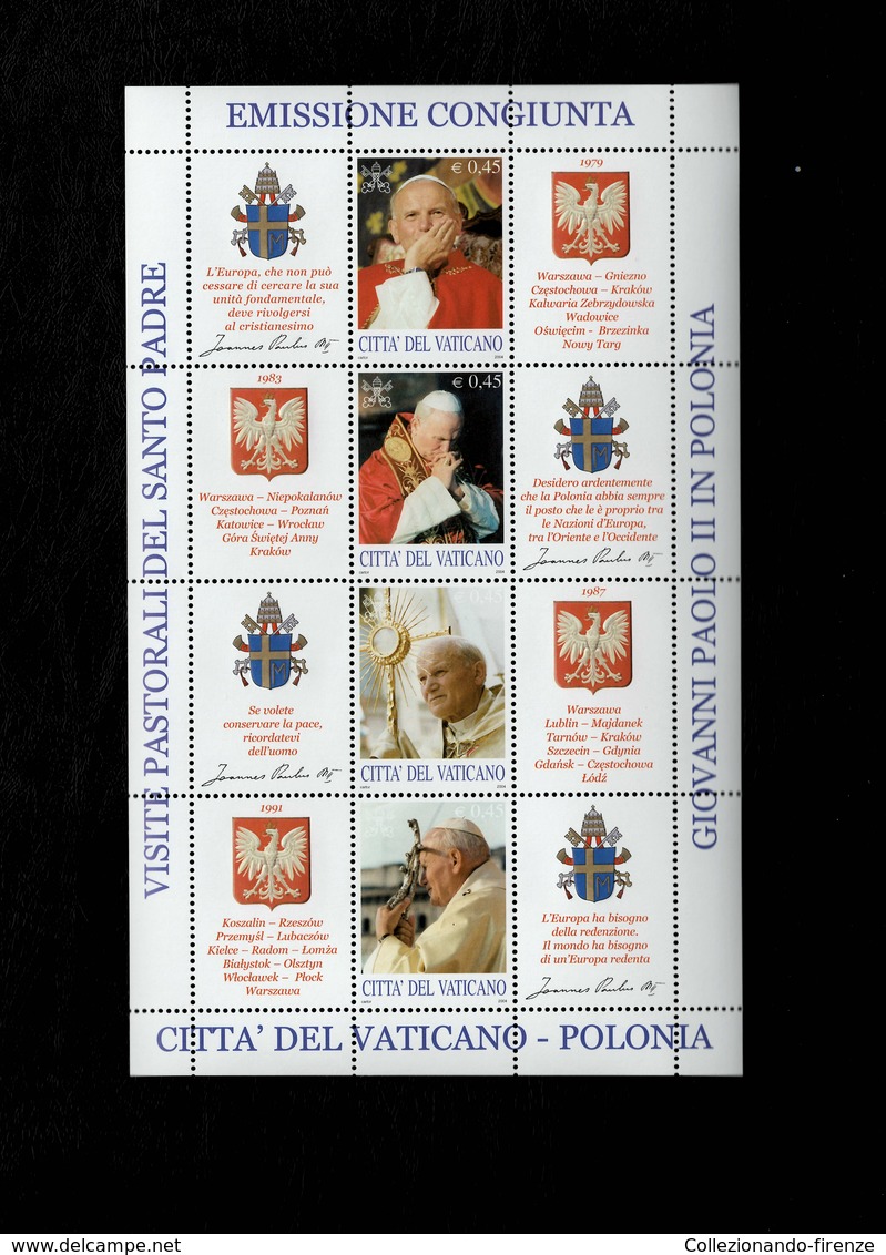 Città Del Vaticano 2004 La Polonia E L'Europa  MNH** Foglietto - 2001-10:  Nuovi