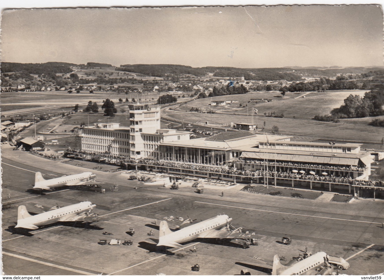 AEROPORTO-AEROPORT-AIRPORT-FLUGHAFEN-AERODROM-=ZURICH KLOTEN =-VIAGGIATA NEL 1965 - Aerodromi