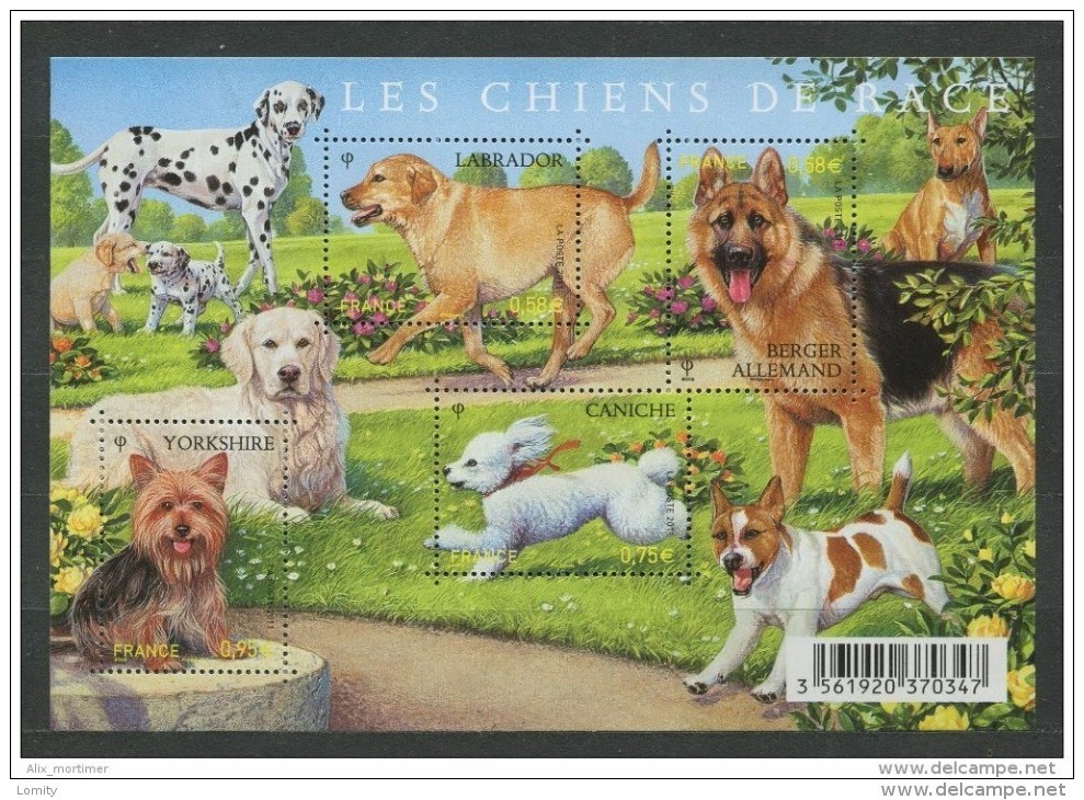 France Bloc Feuillet Neuf Luxe ** 2011 N°  F4545 Timbres 4545 à 4548 Série Nature Les Chiens - Nuevos