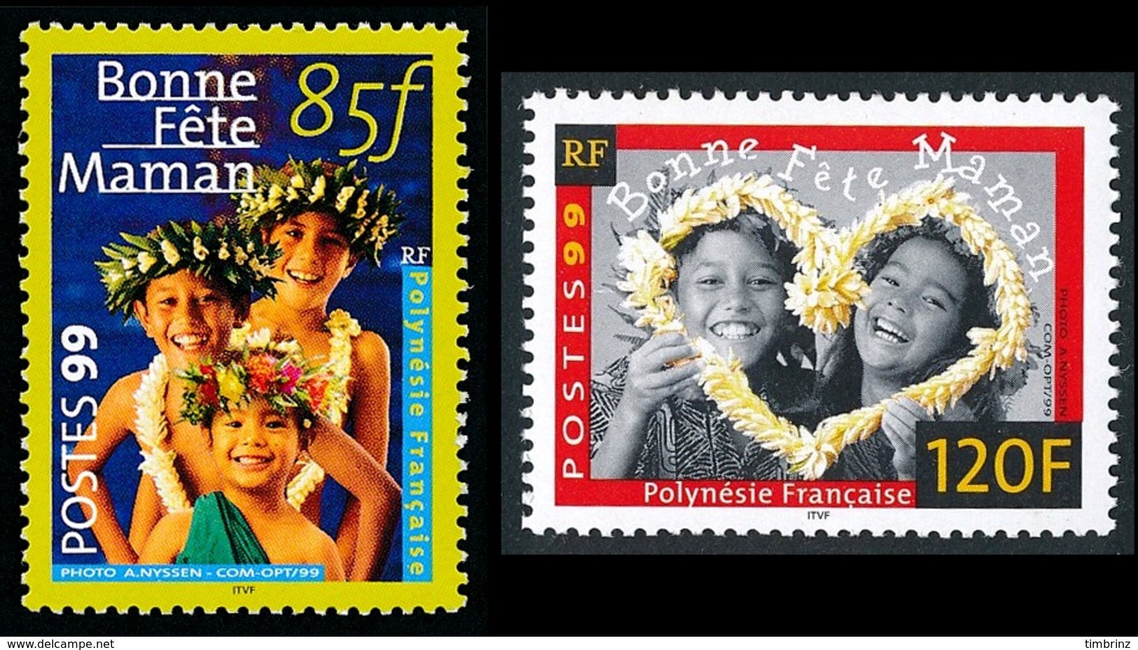 POLYNESIE 1999 - Yv. 586 Et 587 **   Faciale= 1,72 EUR - Bonne Fête Maman  (2 Val.)  ..Réf.POL24135 - Nuevos