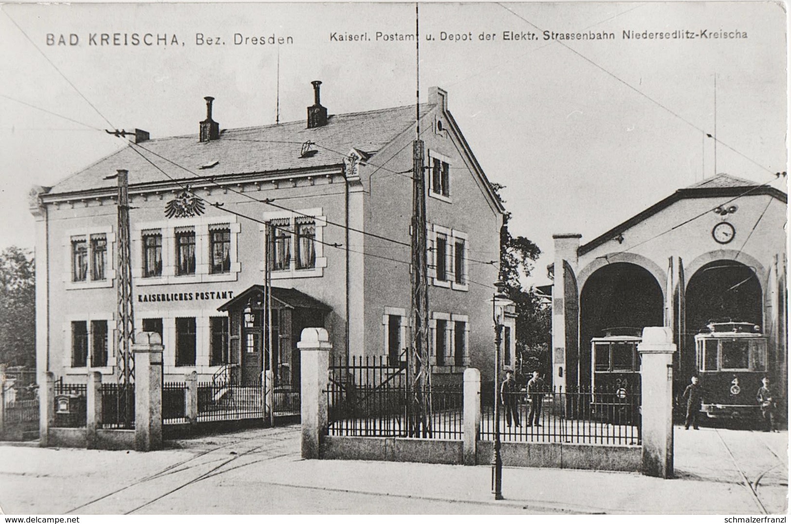 Repro Foto Bad Kreischa Lockwitztalbahn Straßenbahn Depot Straßenbahndepot Zur Post Postamt Erbgericht Haussmannplatz - Sonstige & Ohne Zuordnung