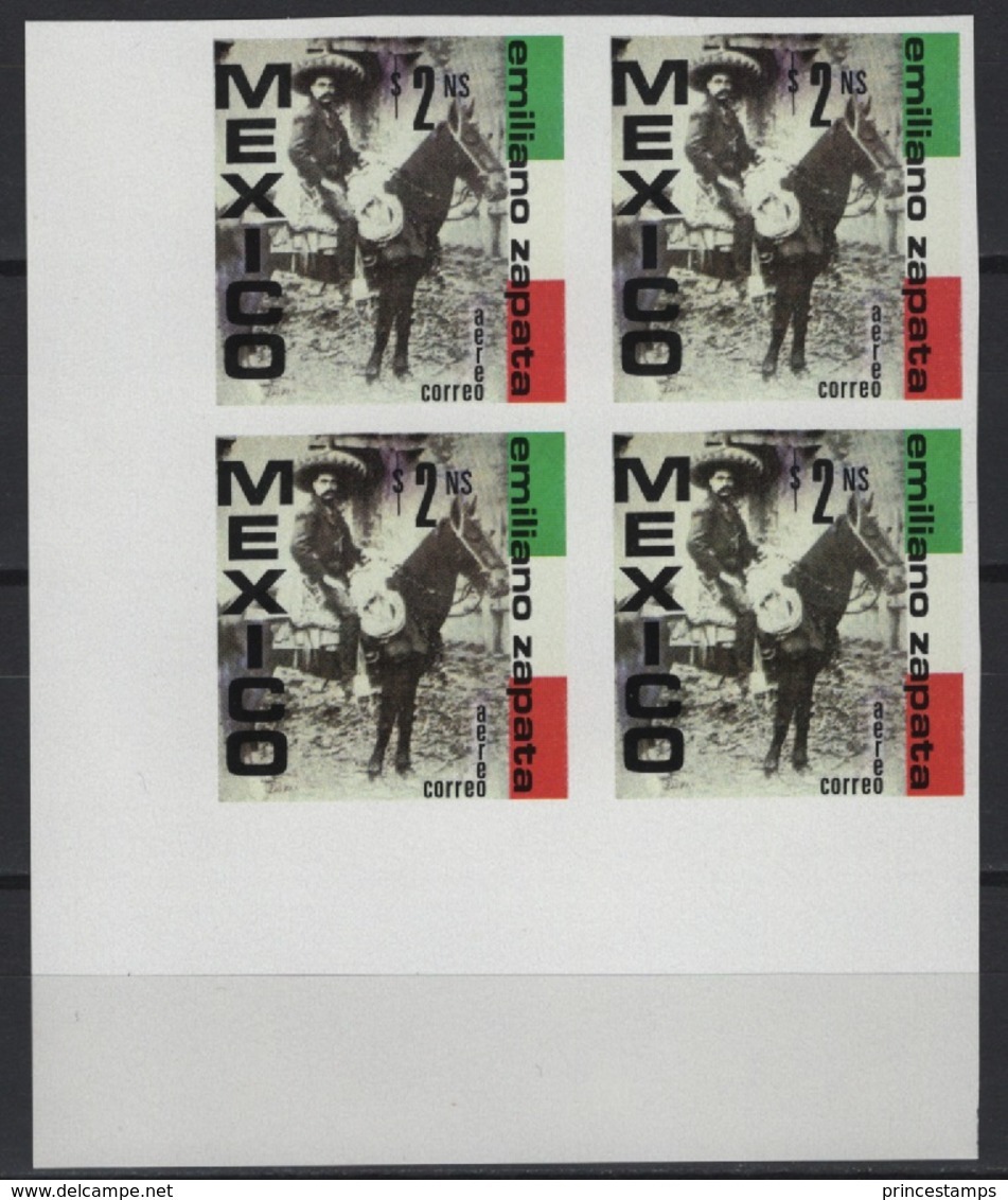 Mexico - Set In Block Of 4 -  /  Emiliano Zapata - Revolution - Horse - Messico