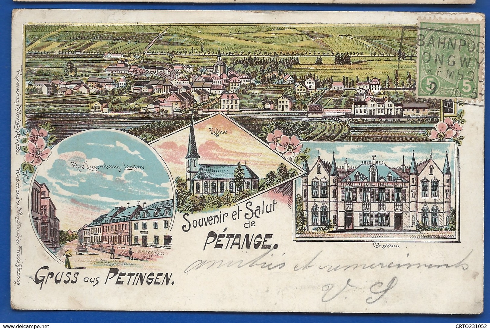 Gruss Aus PETINGEN    Souvenir Et Salut De PETANGE   Animées      écrite En 1906 - Pétange