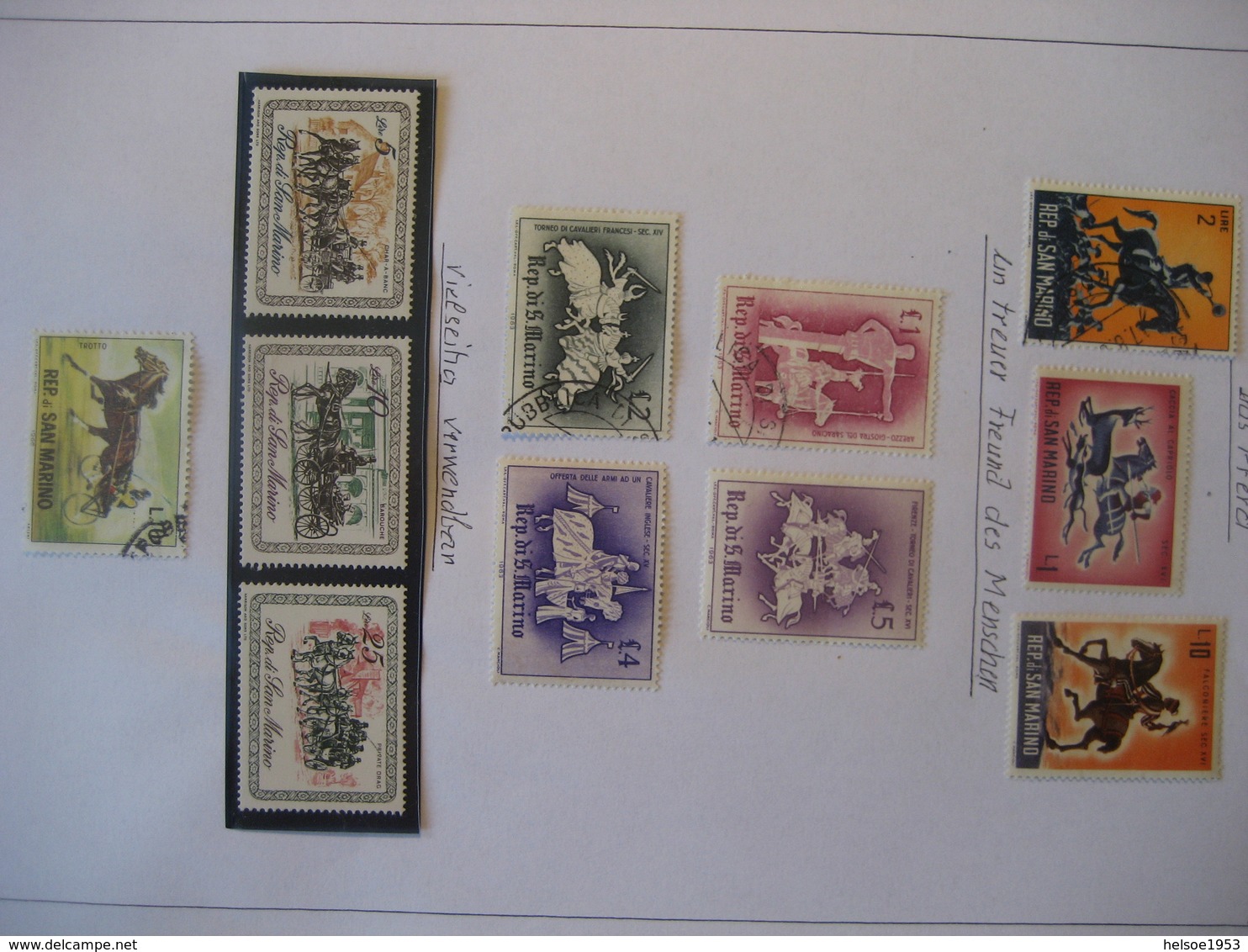 San Marino 1963- 1 Blätt Mit Pferden - Used Stamps